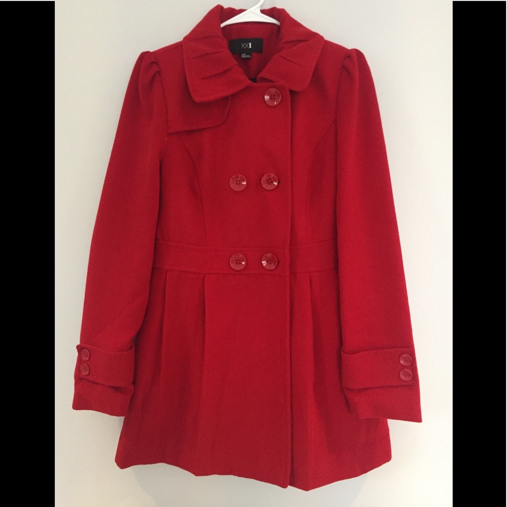 Red cozy coat